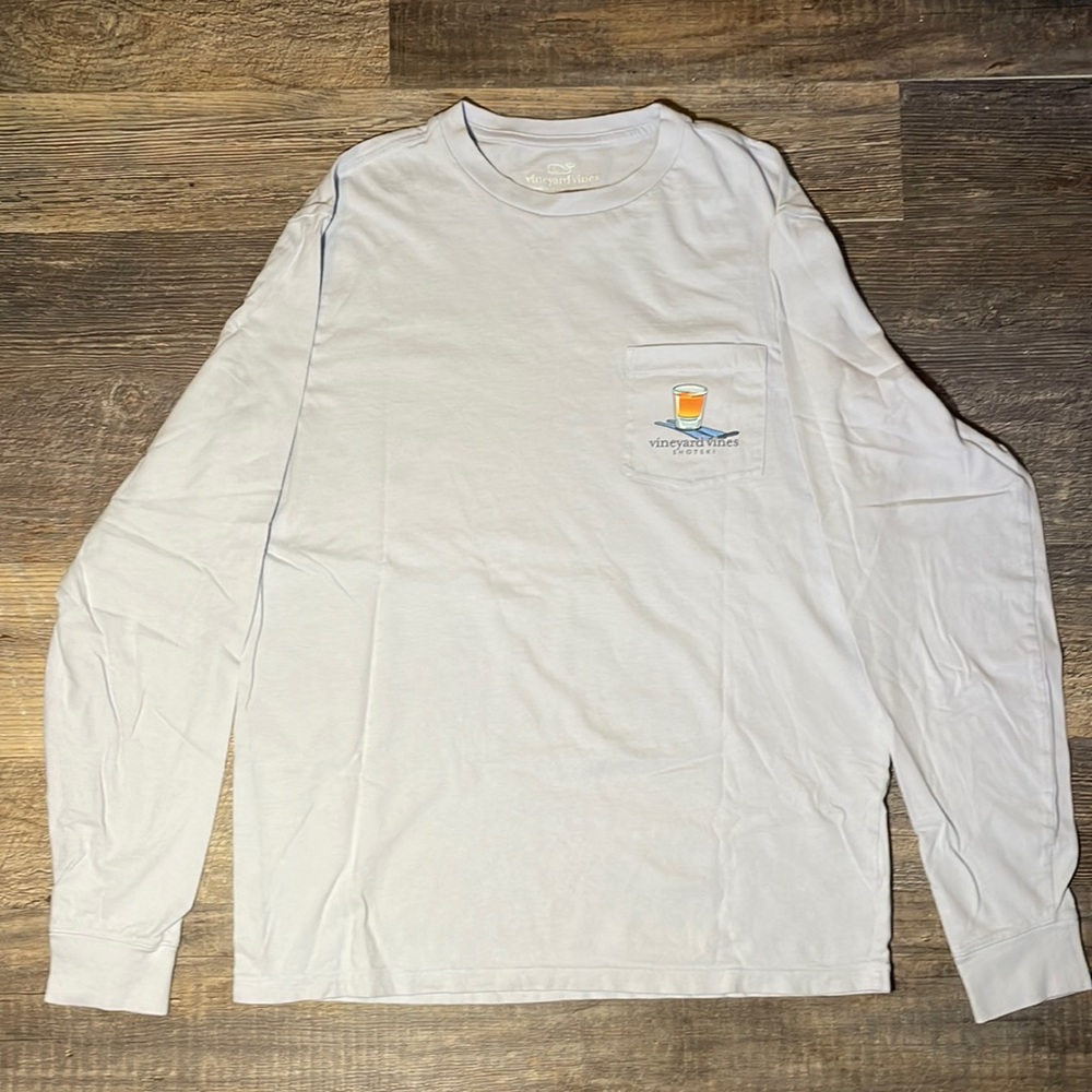 Vineyard Vines Shotski Long Sleeve Pocket Tee (Mens S)
